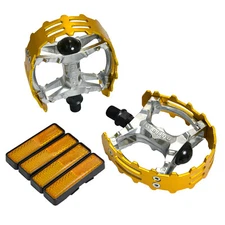 Wellgo Old school BMX MTB XC-II Bear Trap 1/2" Bicycle Pedals , Gold