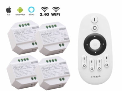 Mi-Light MiBoxer 1-4 Zonen Funk Dimmer 230V + Fernbedienung Button LED + Halogen
