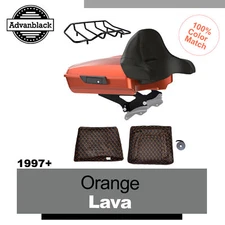 Razor Tour Pack Orange Lava Wrap-Around Backrest For 1997-2020 Harley Touring