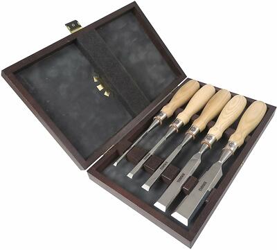 Narex 5 Pc Boxed Set of Richter Extra Bevel Edge Chisel 1/4, 3/8, 1/2 ...