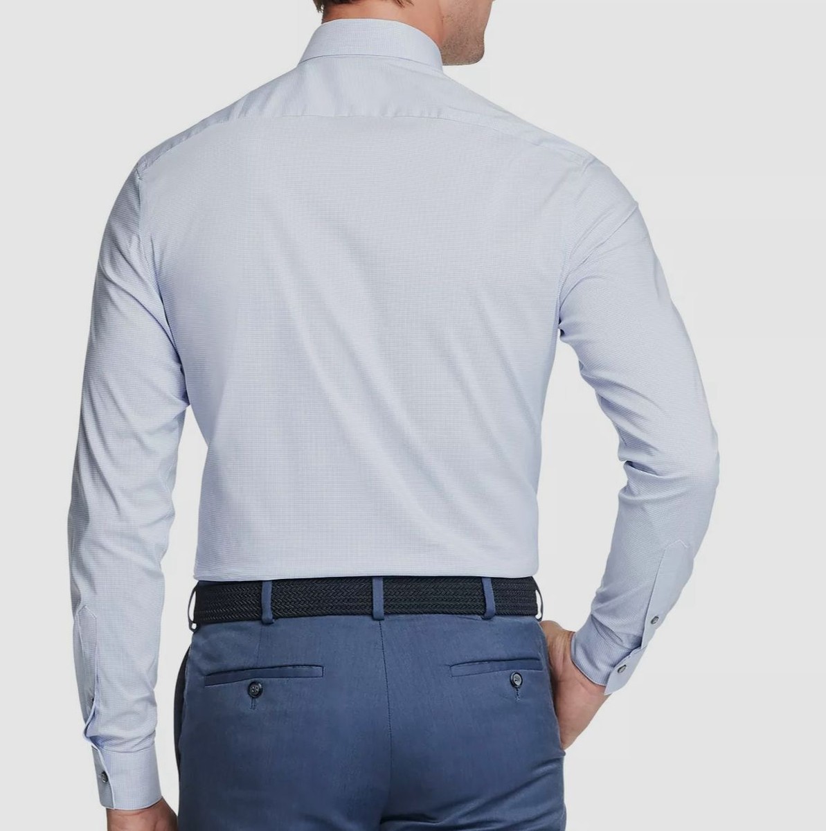 $60 Van Heusen Men Blue Regular-Fit Stain Shield Dress Shirt