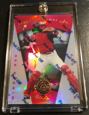 1997 SANDY ALOMAR JR PINNACLE CERTIFIED MIRROR RED W/COATING #40 BLUE JAYS (964)
