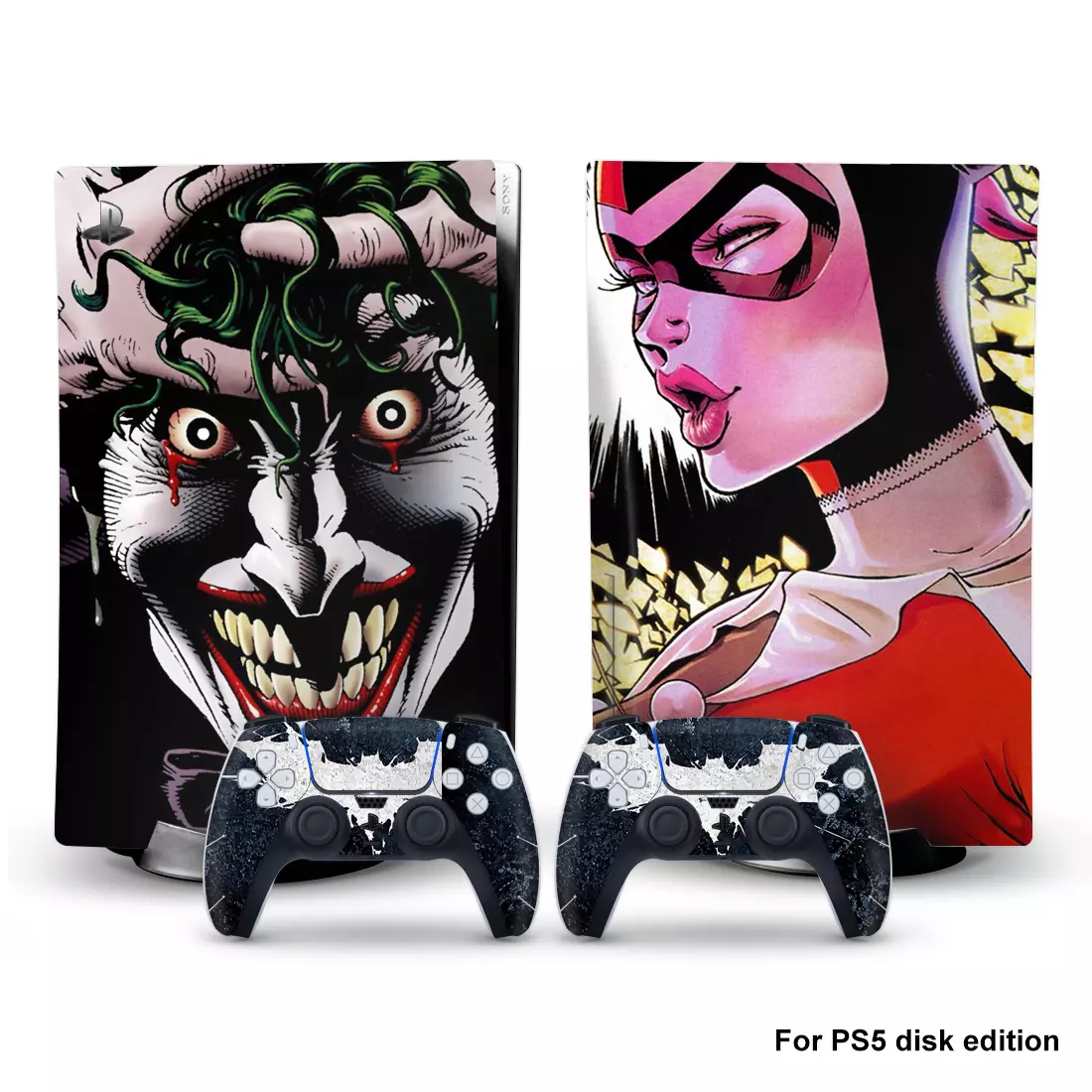 Joker And Bat Man Skin Sticker Decal For PS5 Digital Edition And Controllers - ConsoleSkins.co