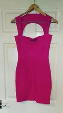 Womens Pink Boohoo Body Con Dress. Size 6.