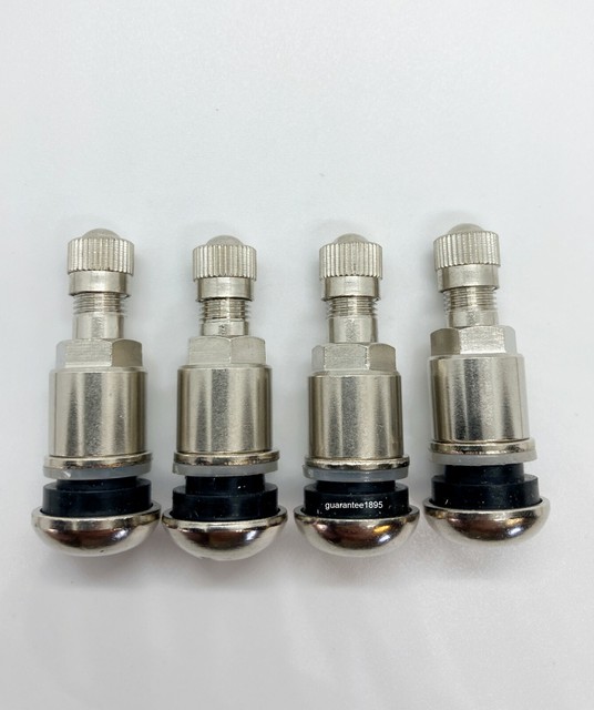 (4) CHROME WHEEL AIR VALVE STEM WITH VALVE CAPS FOR TRUCK CAR HIGH