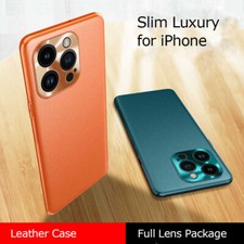 Custodia per iPhone 14 13 12 11 Pro Max Plus custodia sottile in pelle anti impronte digitali