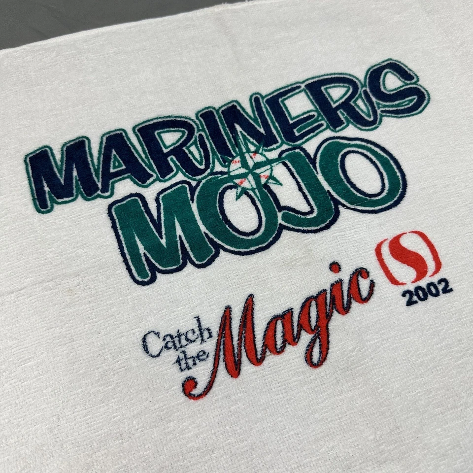 Seattle Mariners 2002 coleccionista de béisbol fanático golf toalla rally bandera de colección Safeway Foto 2 de 3
