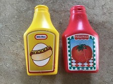 Vintage Little Tikes Mustard  Fisher Price Ketchup Pretend Play Food Kitchen -
