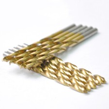 Drillforce 10PCS 3/8" Titanium Drill Bits Set HSS Metal Woodworking Drill Bit