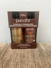 PURA D'OR  Clinically Formulated Biotin Set 2X Concentrated Anti Thinning 24ozEa