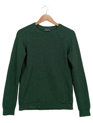 Colin's Herren Pullover Grün Gr. 46/S Strukturmuster Langarm