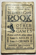 THE FAMOUS GAME ROOK & OTHER SPLENDID GAMES 1914 REVISION PARKER BROS.