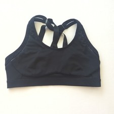 Fabletics Black Adjustable Strap Strappy Sports Bra Size L