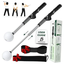 Retractable Golf Swing Training Aid – Telescopic Golf Click Stick with Grip 