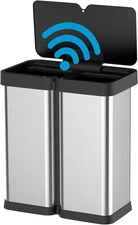 16 Gal Automatic Sensor Trash Can Touchless Dual 30L Stainless Steel Trash Bin