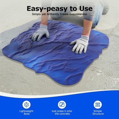 36''x36'' Seamless Slate Concrete Cement Texture Imprint Stamping Skin Blue Mat