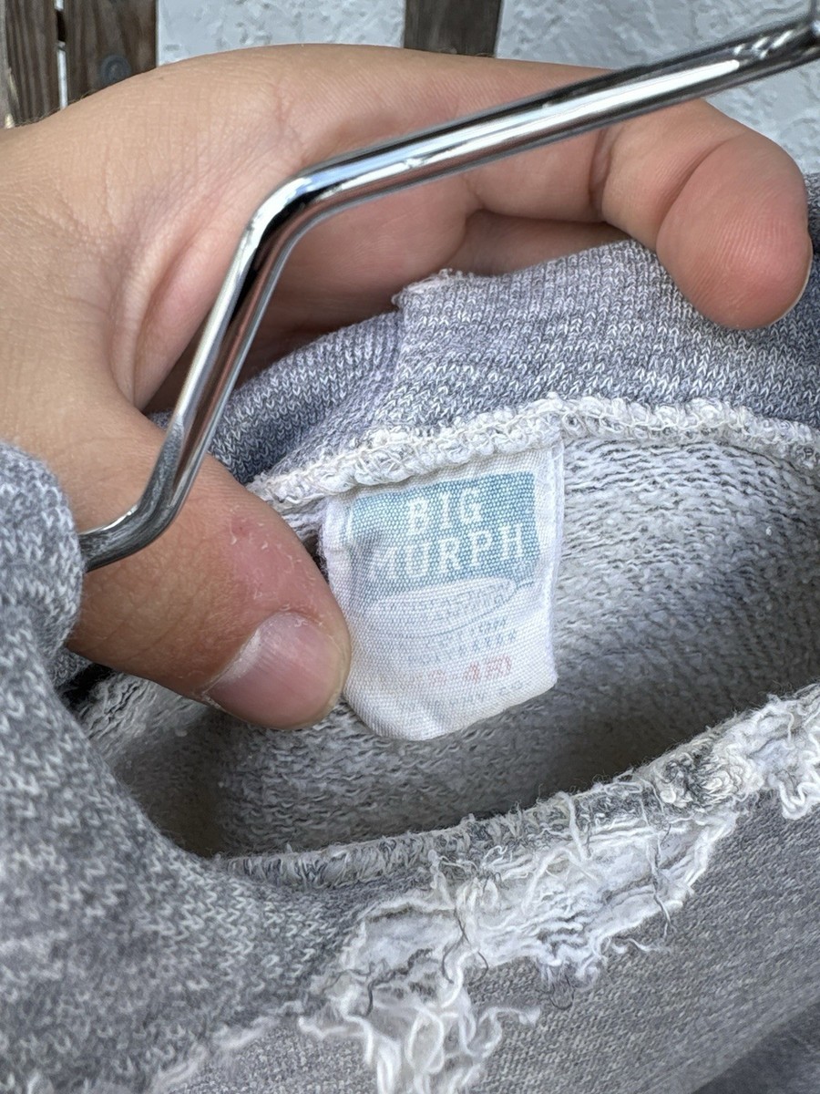 Vintage 1960s Big Murph Grey Hoodie Distressed Worn Perfect Boxy 25x25 Chopped View 6