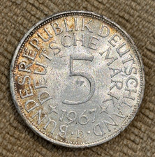 Germany 5 Mark 1967 D - BU - Silver