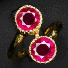 Radiant Pink Rubellite Tourmaline 2.65Ct 925 Sterling Silver Two Stone Rings