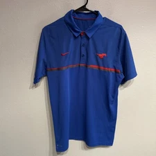 SMU Mustangs Mens Medium Blue Nike Polo Shirt 