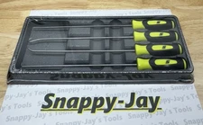Snap-on Tools USA NEW 4pc HI VIZ Soft Grip Long Miniature Pick Set SGLASA204CHV