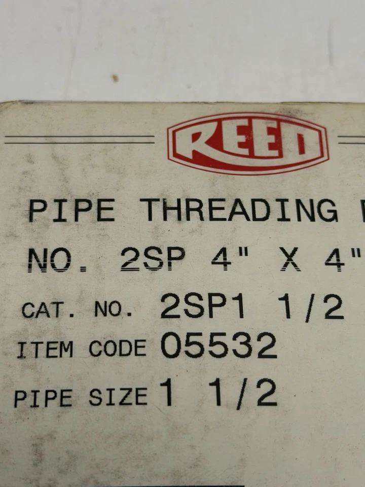 VINTAGE FACTORY SEALED Reed Cat No 2SP1 1/2 Size 1 1/2" Pipe Die 05532 - Image 2 of 4