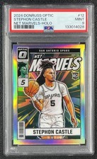 STEPHON CASTLE PSA 9 2024-25 PANINI DONRUSS OPTIC #12 ROOKIE NET MARVELS HOLO RC
