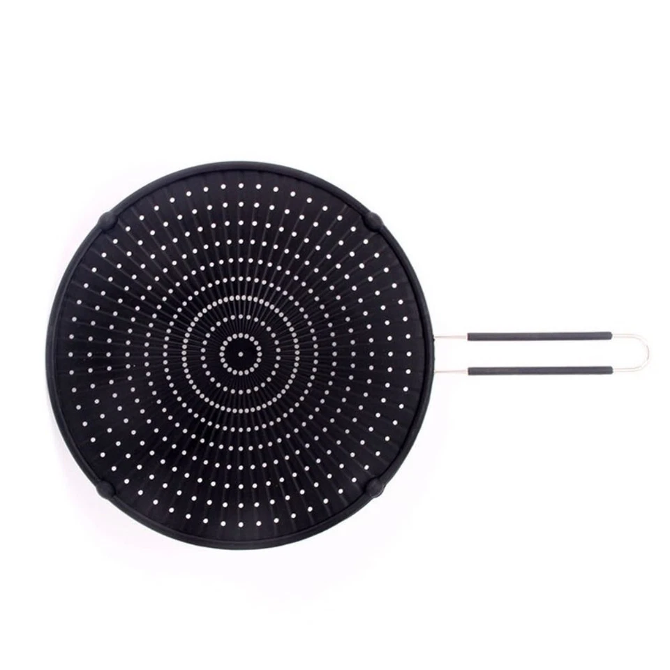 Stainless Steel Splatter Screen Silicone Fry Wall Grease Splatter Guard  Baking - Image 4 of 4