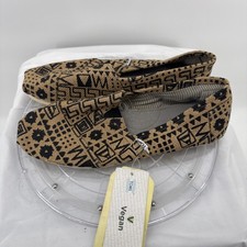 TOMS Burlap Alpargata Slip-Ons W/Black Geometric Design M's Sz 10