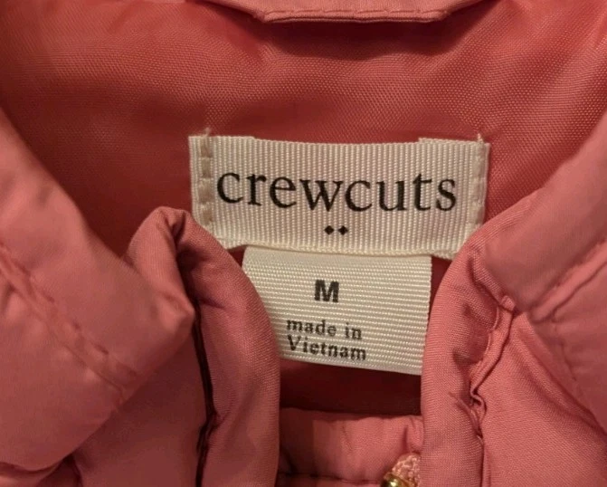 Chaleco acolchado Crewcuts niñas rosa medio bolsillos con cremallera completa Foto 2 de 4