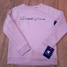 NEW Champion Sweatshirt Girls Sz M MEDIUM logo pastel Purple lavender bouquet