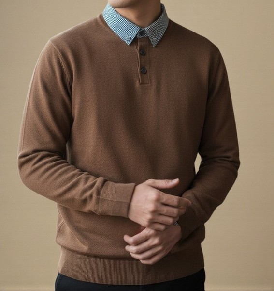 Men ACW85 Sweater Brown Cotton 38 / M / 46