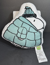 Peanuts Snoopy Puffer Jacket Character Pillow  Throw Set   Holiday Edition NWT