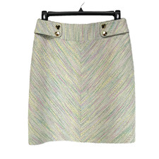 Trina Turk Tweed Skirt Women's Size 10 Straight Multicolor Lined Career Spring