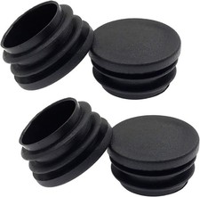 4PCS 32mm 1 1/4 Inch Round Plastic Plug, Round Black Plastic End Cap, Pipe