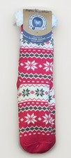 NEW SIR WOOLLY CO Sherpa Faux Fur Slipper Socks One Size Yarn Print
