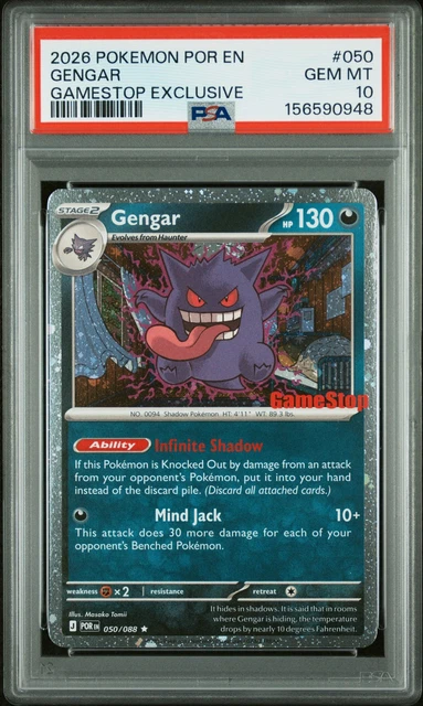 2026 POKEMON POR EN-PERFECT ORDER GAMESTOP EXCLUSIVE #050 GENGAR PSA 10