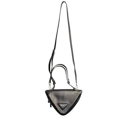 Sac à main bandoulière triangle cuir nappa rembourré 1Ba315 noir 070125 Prada