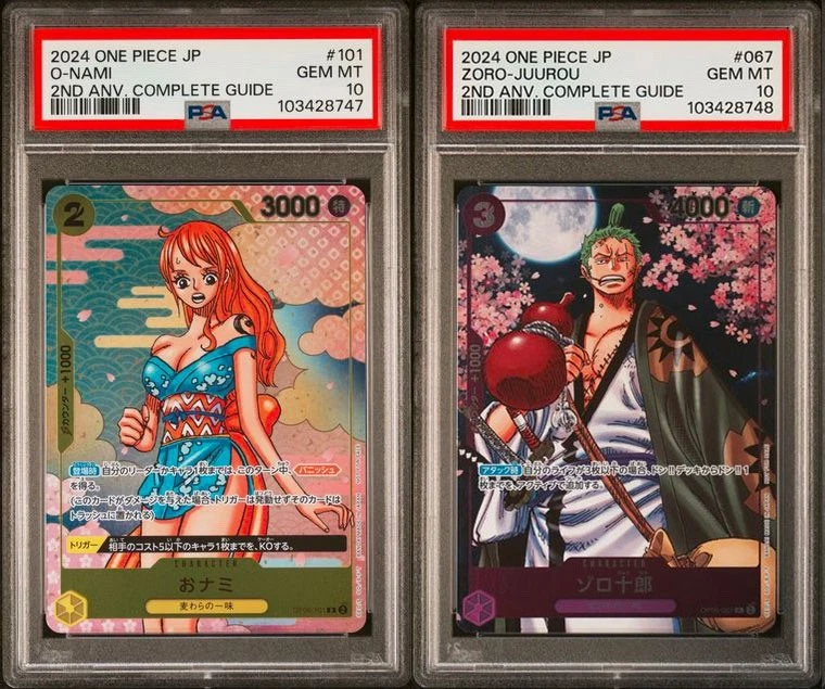 o-Nami & Zoro 2nd anniversary PSA 10 sequential OP06 101 OP05 067 — One Piece