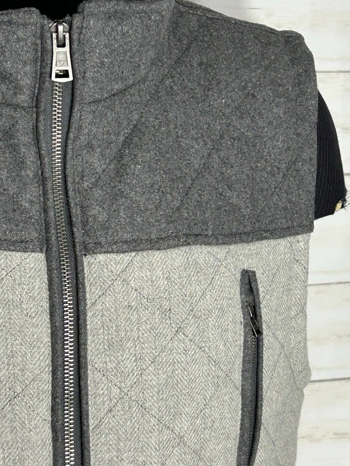 BKE Jeans Co Men Size Large INSULATED Quilted Sleeveless WOOL Puffer Vest jacket - Image 3 of 4