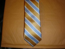 TOMMY HILFIGER MEN'S TIE YELLOW/GOLD LIGHT BLUE WHITE NEW NO TAG