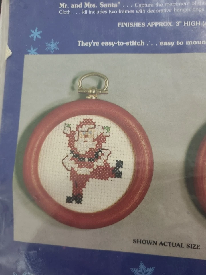 DE COLECCIÓN PARAGON BORDADO NAVIDAD PUNTO DE CRUZ ADORNOS SANTA SR & MRS CLAUS Foto 3 de 4