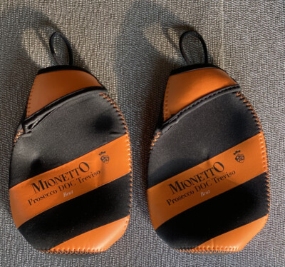 Set Of 2 Mionetto Prosecco DOC Treviso Brut Bottle Neoprene Insulated Button-up