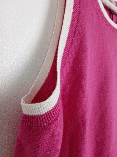 Basics by Chinti & Parker Linen / Cotton Knit Summer Vest Pink Size L NEW F2 - Picture 5 of 10