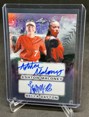 2024 Leaf Lone Star Softball ASHTON MALONEY/BELLA DAYTON DUAL AUTO SILVER #4/44