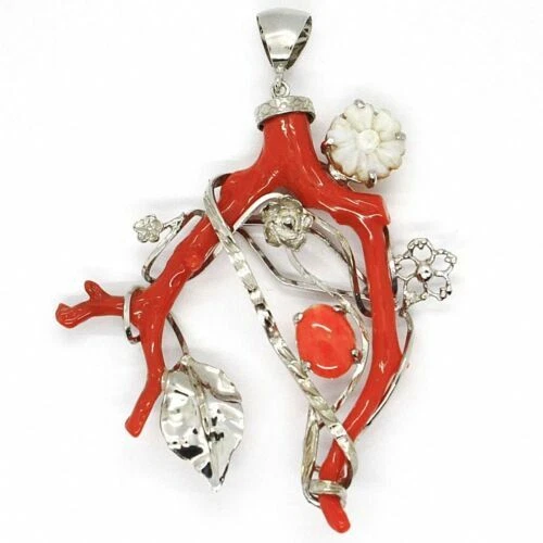 Ciondoli di lusso in argento sterling pietra principale corallo