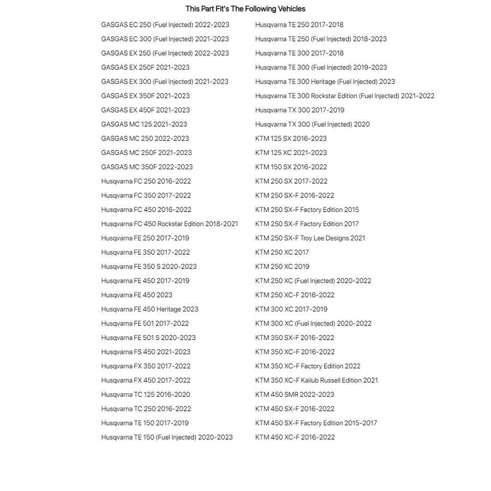 Kit de tapa de vejiga Race Tech KTM para KTM 150 SX 2016-2022 Foto 4 de 4
