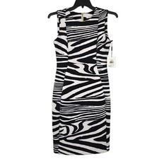 Calvin Klein Women's Sleeveless Zebra Striped Dress Size 8