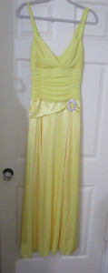 strapless open back dress Yellow Ruffle Straps 3D Flower Mermaid Long Prom Dress – FancyVestido