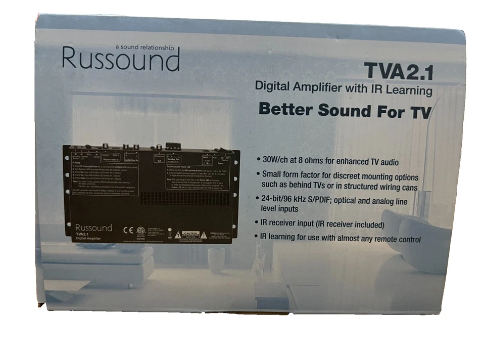Russound TVA2.1 Slim-profile stereo TV Digital amplifier with IR Controller - Image 2 of 3
